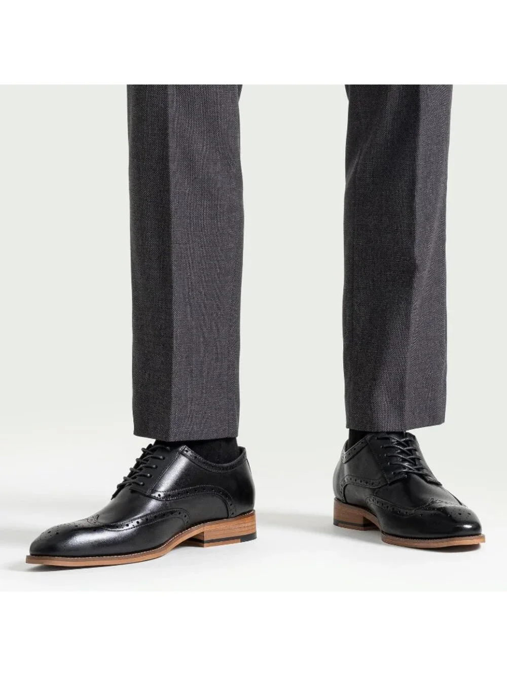 Jousen Men's Amy Black9045 Leather Comfortable Oxford Business Classic Shoes